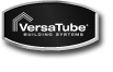 A black and white logo for versatube building systems.