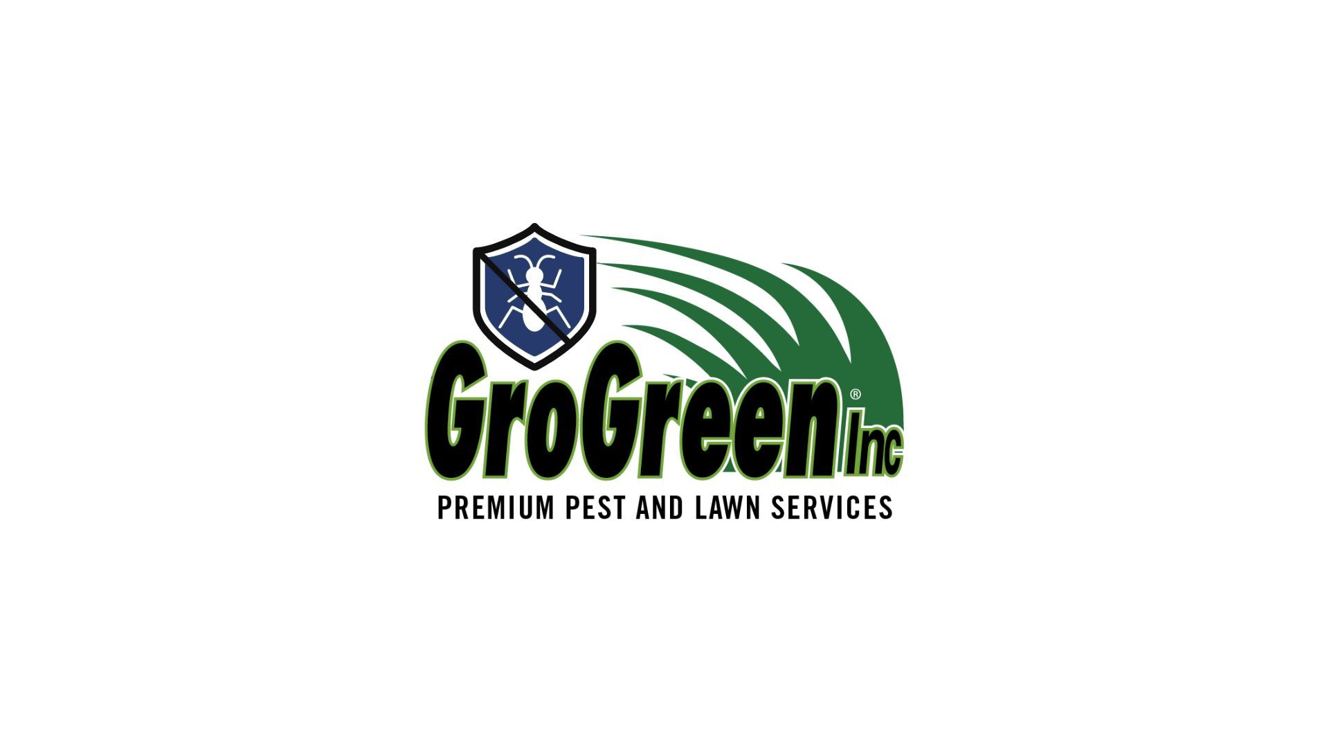 A green and black logo for grogreen