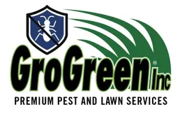 A green and black logo for grogreen