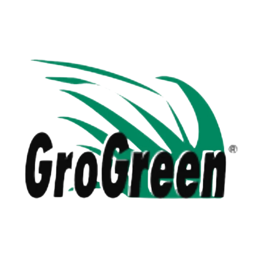 A green and black logo for grogreen