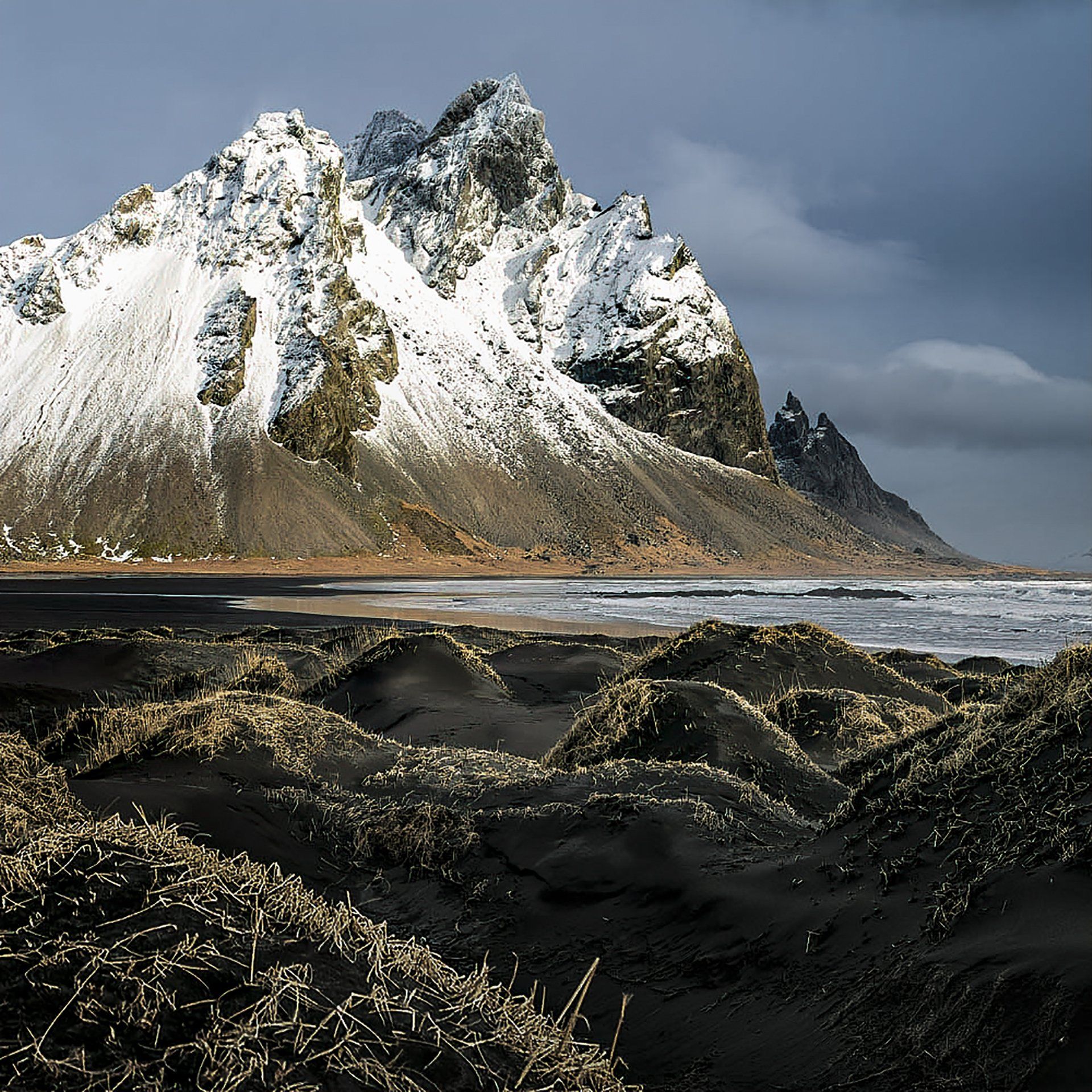 Snow and Ice Covered Mountain