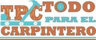 Logotipo de TPC Todo Para el Carpintero, una ferretería con herramientas. Colores azul y naranja.