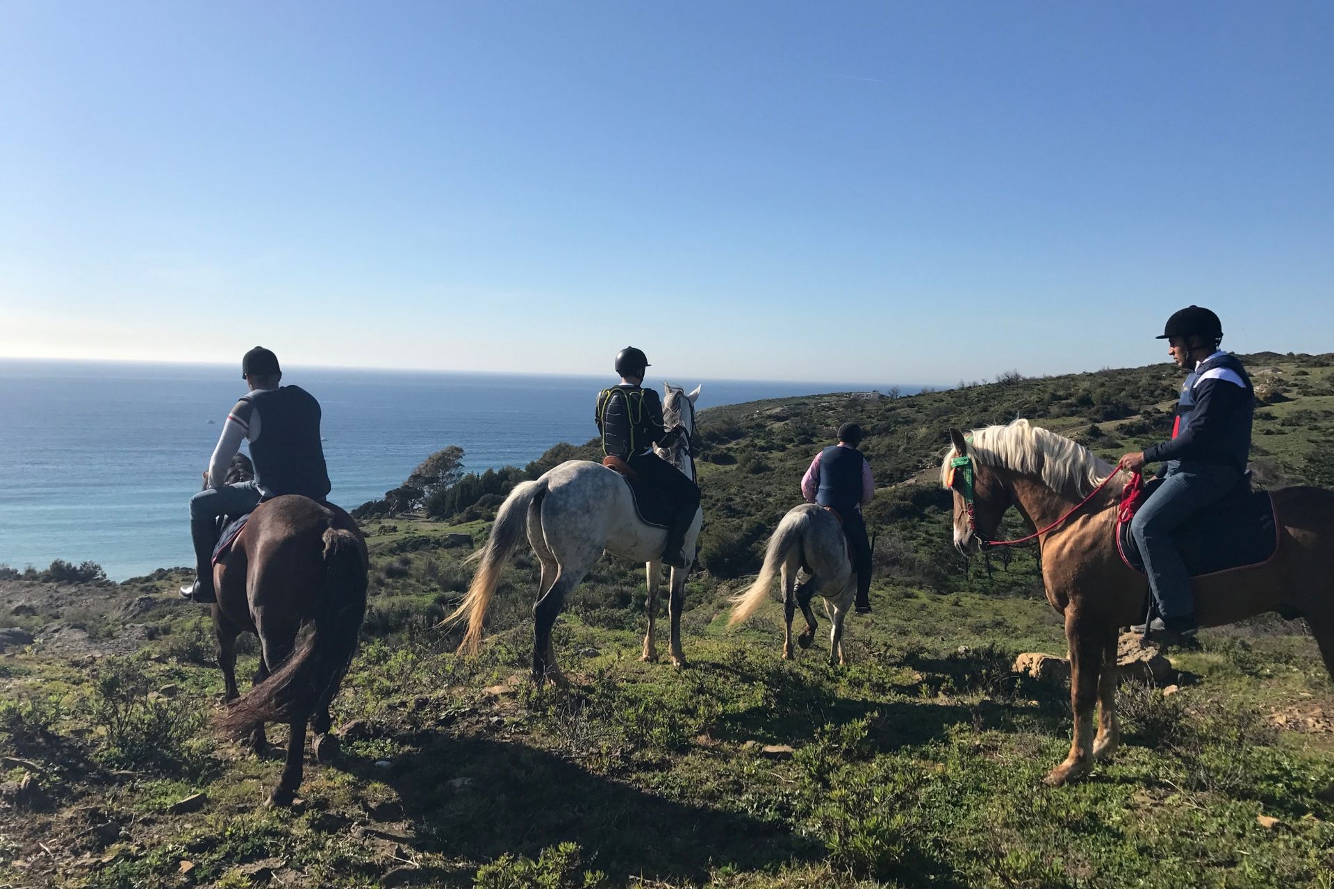 Horseback riding in Tangier mountains and sea views Mnar region Morocco