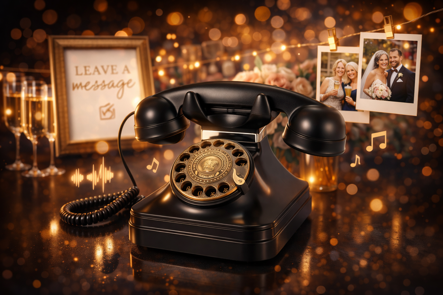 Black vintage telephone, photos, 