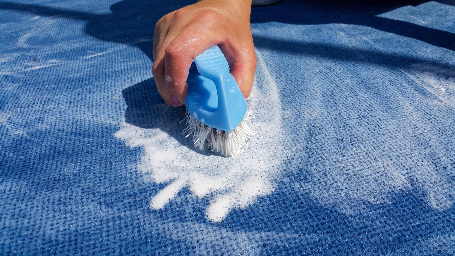 Cleaning the Carpet with Brush — Sunshine Coast, QLD — Sunshine Coast Commercial Cleaners