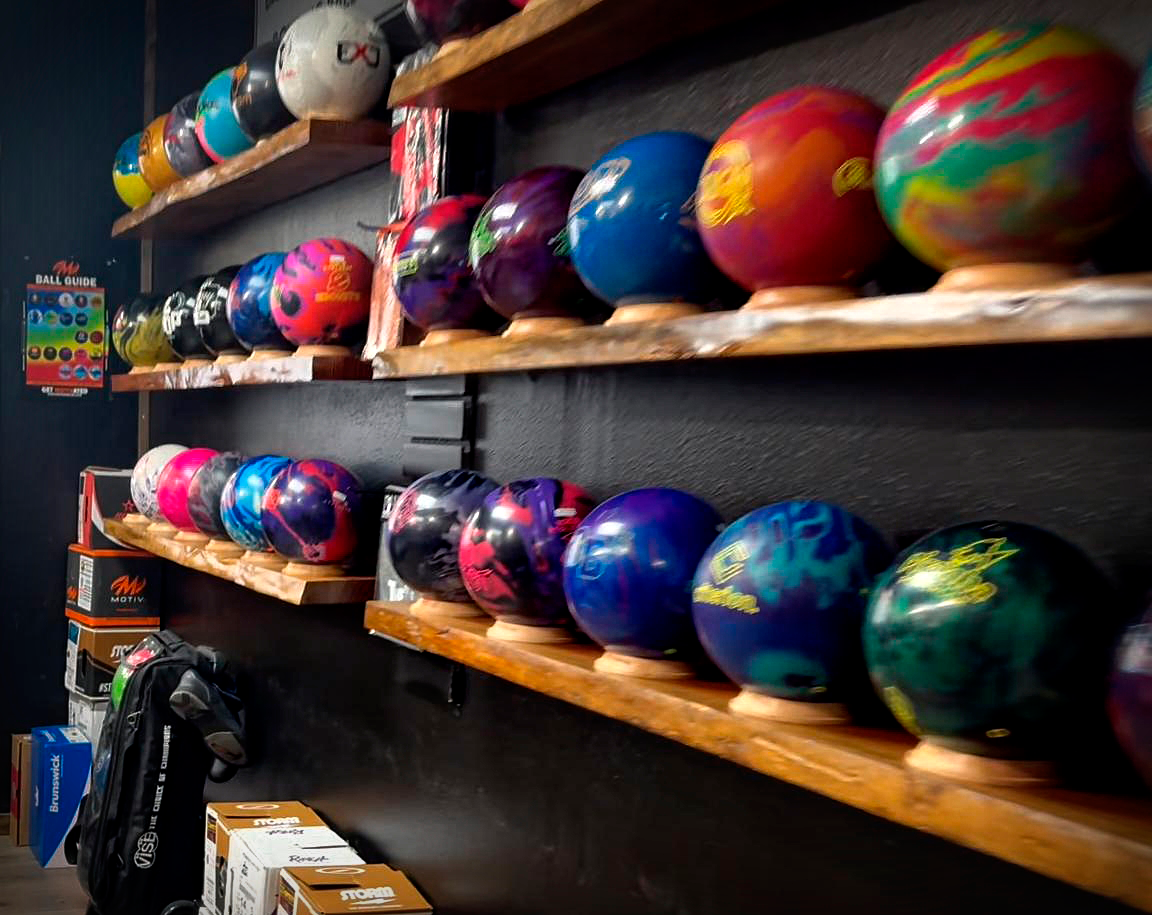 bowling balls for sale at Fairway Lanes