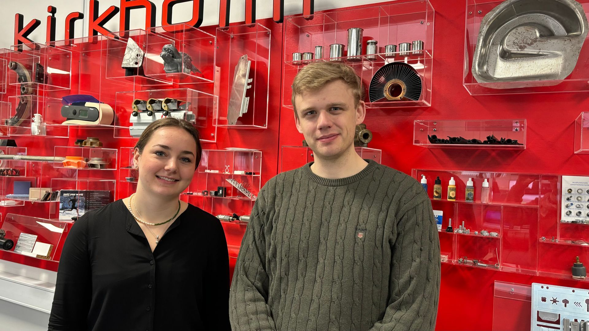 Sofie og Frederik er praktikanter hos Kirkholm Maskiningeniører i foråret 2024.
