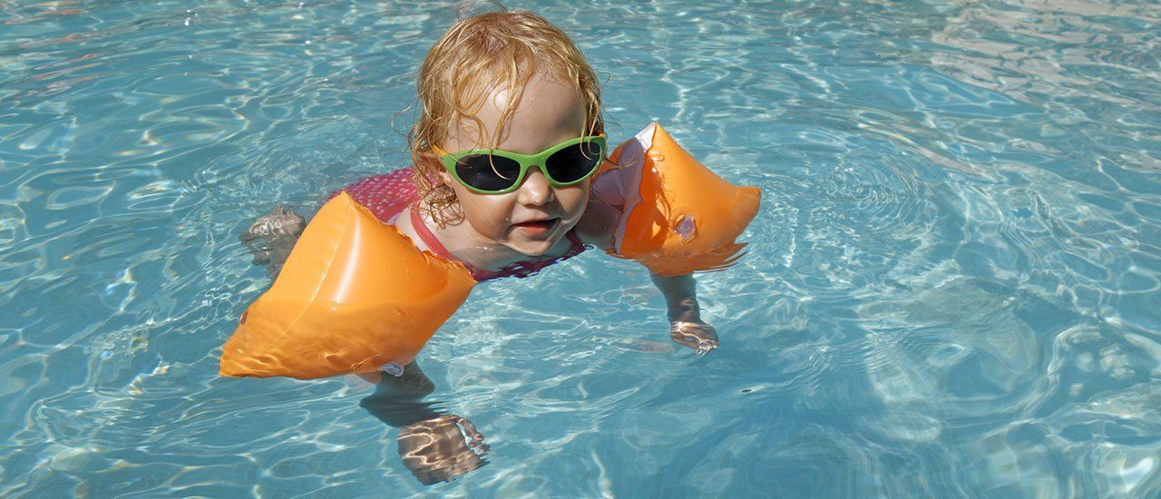A kid swimming
