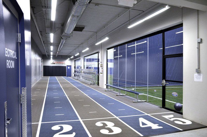 A running track with the numbers 2 3 and 4 on it