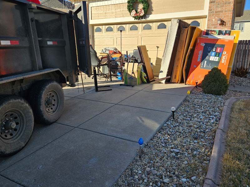 a dumpster filled with junk