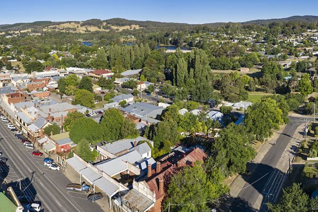 Scenic Aerial View of City with Tree-Lined Roads — Lavington Auto Electrical in Beechworth, VIC