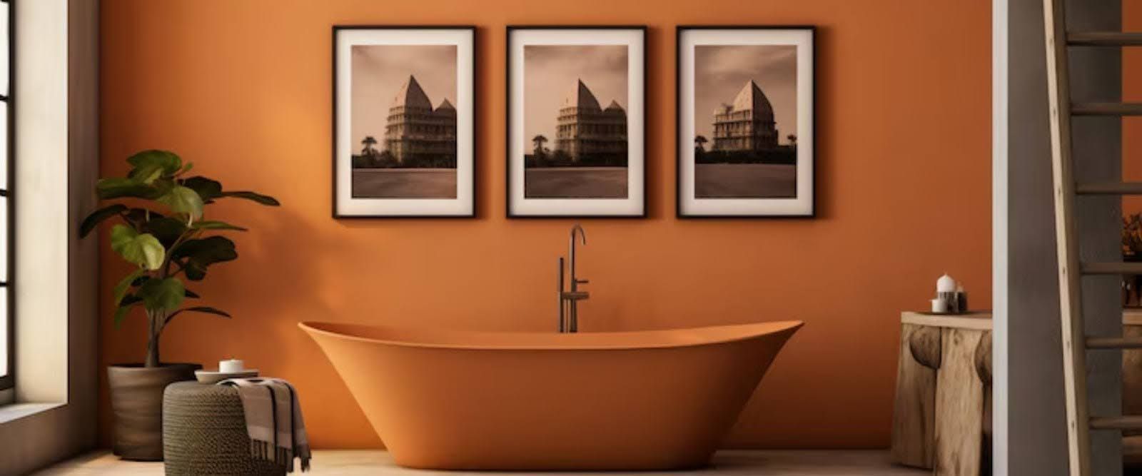 Classic bathroom designs, artwork
