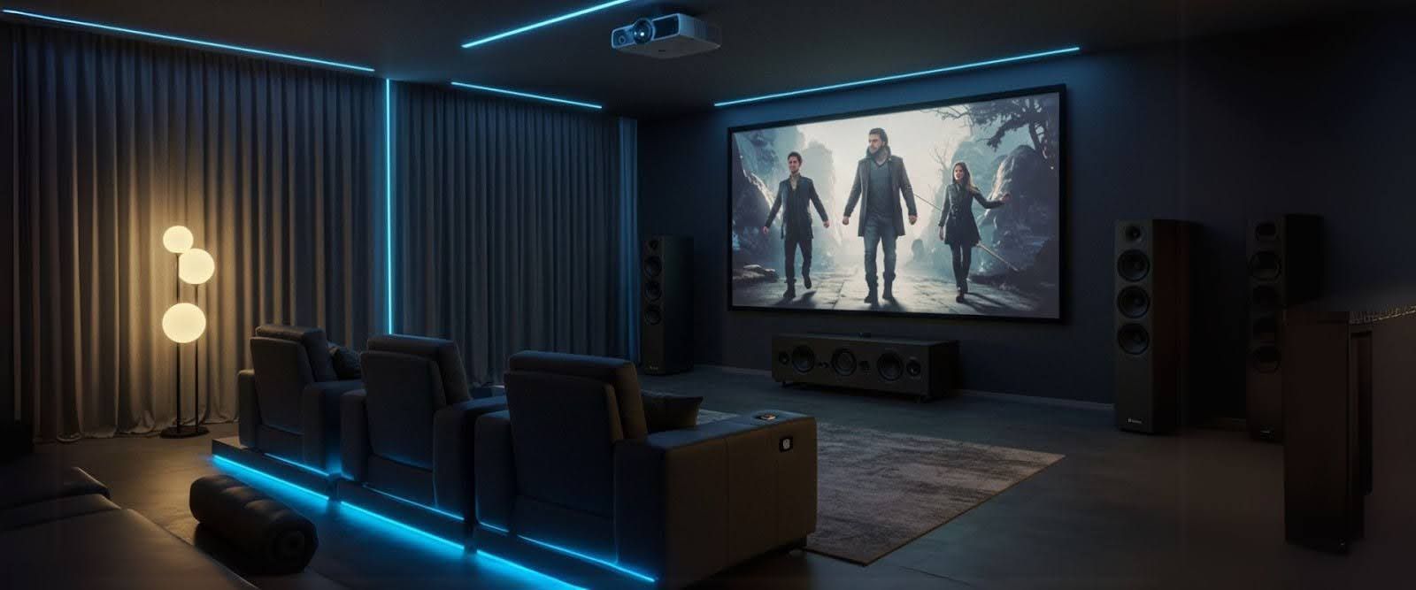 Smart home theater in a Long Island luxury home with 2025