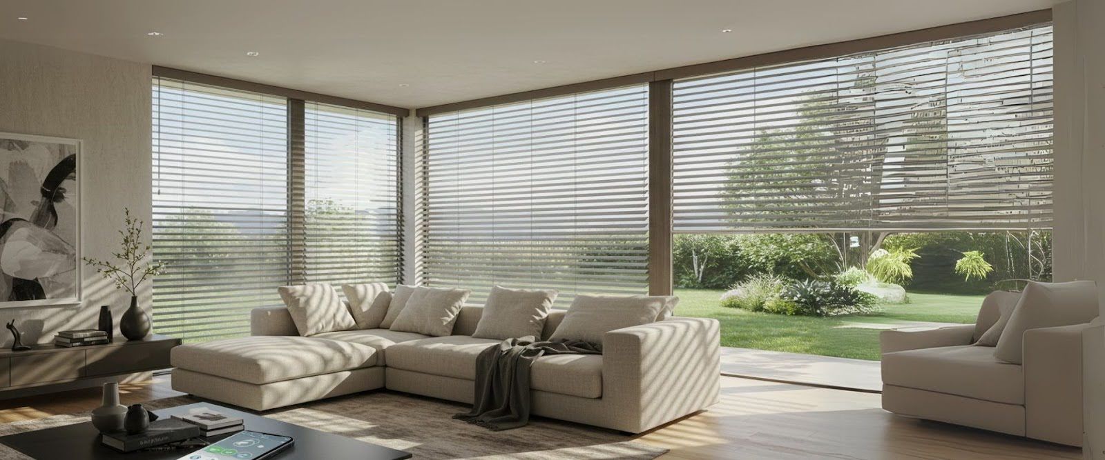 Luxury Long Island smart home living room