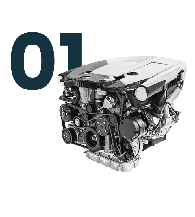 01, a car engine with belts and pulleys | Lucky Autolabs