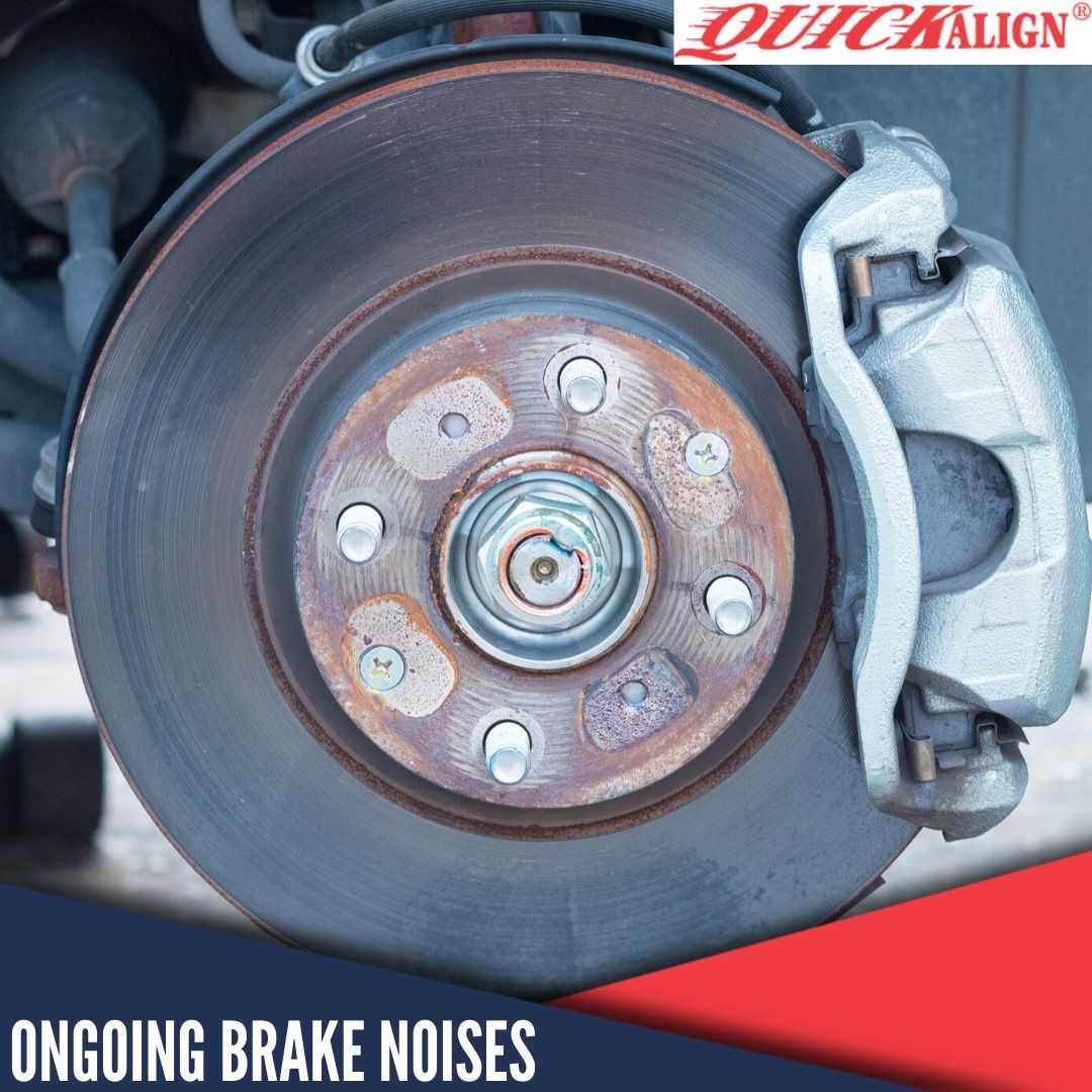 a close up of a brake disc with the words ongoing brake noises below it