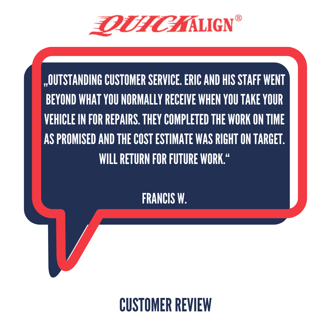 a speech bubble with a customer review from francis w.