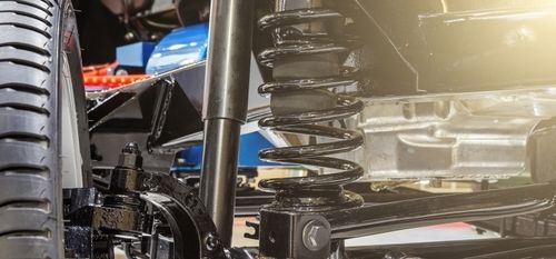 a close up of a shock absorber on a car .