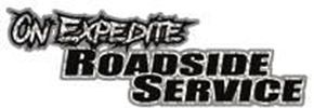 Text logo: ON EXPEDITE ROADSIDE SERVICE. Black text with white highlights.