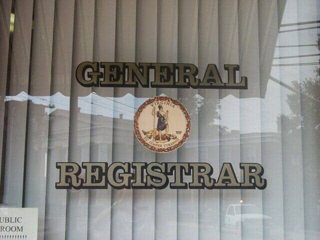 General Registrar - Letters in Petersburg VA