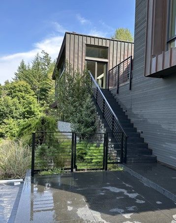 exterior metal stairs to ground level