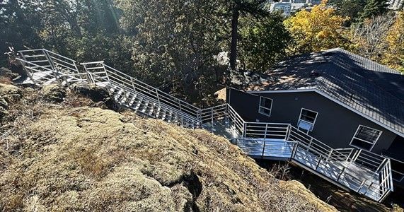 metal beach access staircases