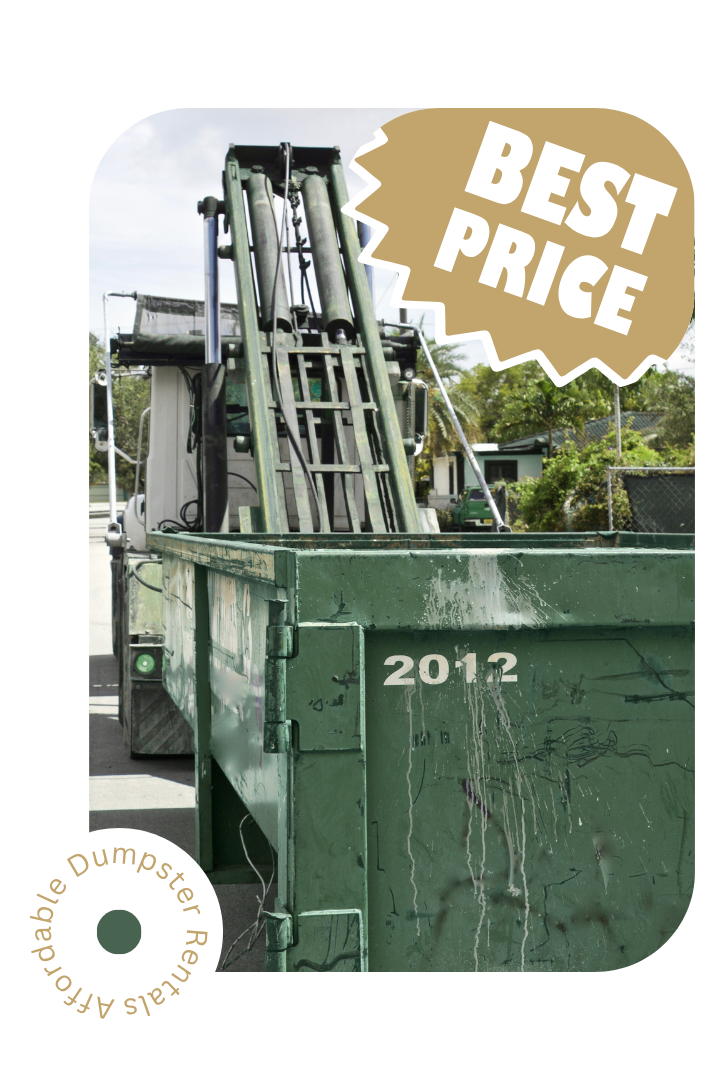 Large dumpster rental delivered to a construction site in Goose Creek
