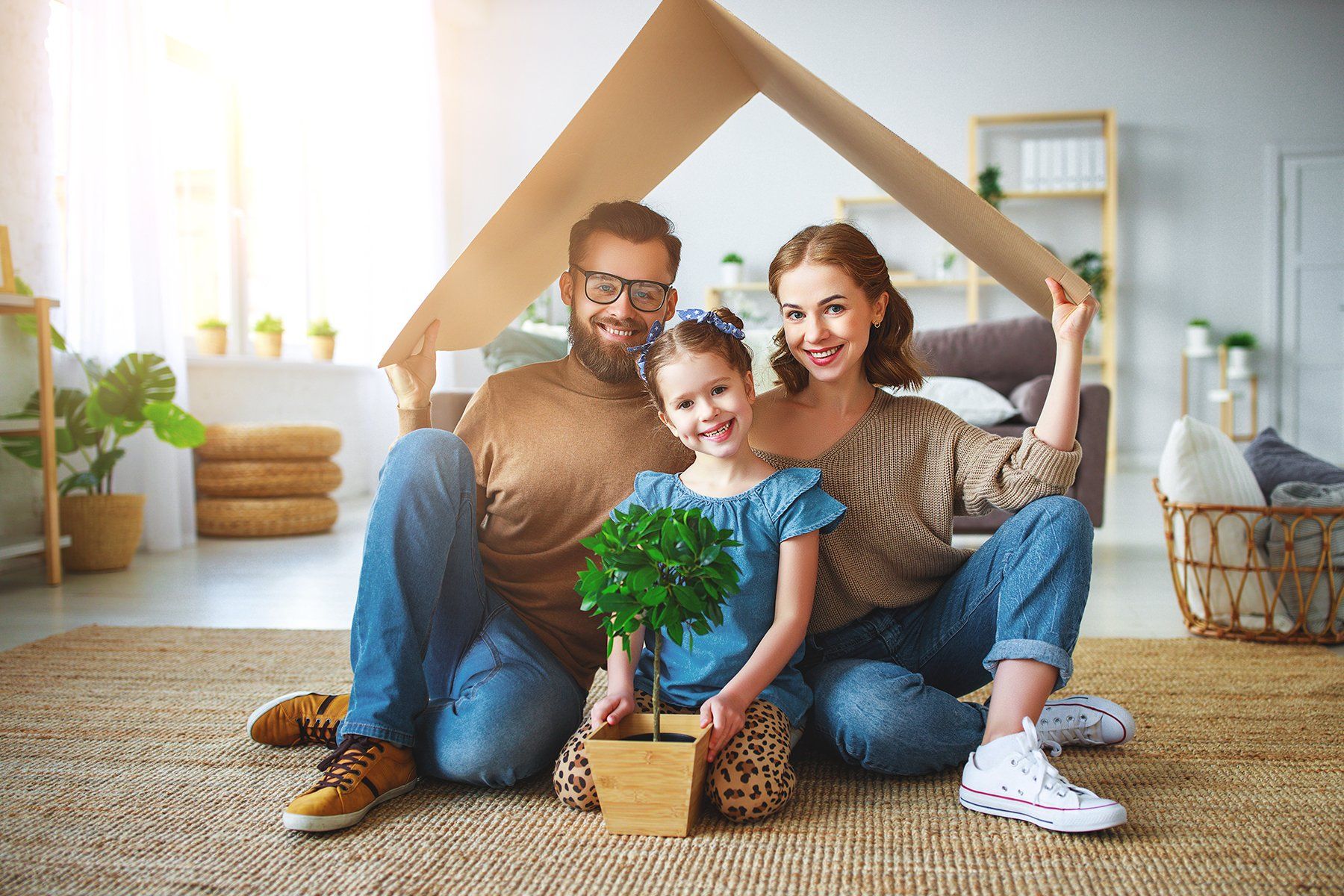 Young family in new house