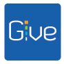 A blue square with the word give on it.