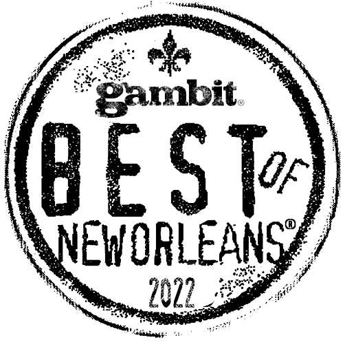 A black and white stamp that says best of new orleans 2022