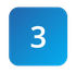 White number 3 in a blue square with rounded corners.