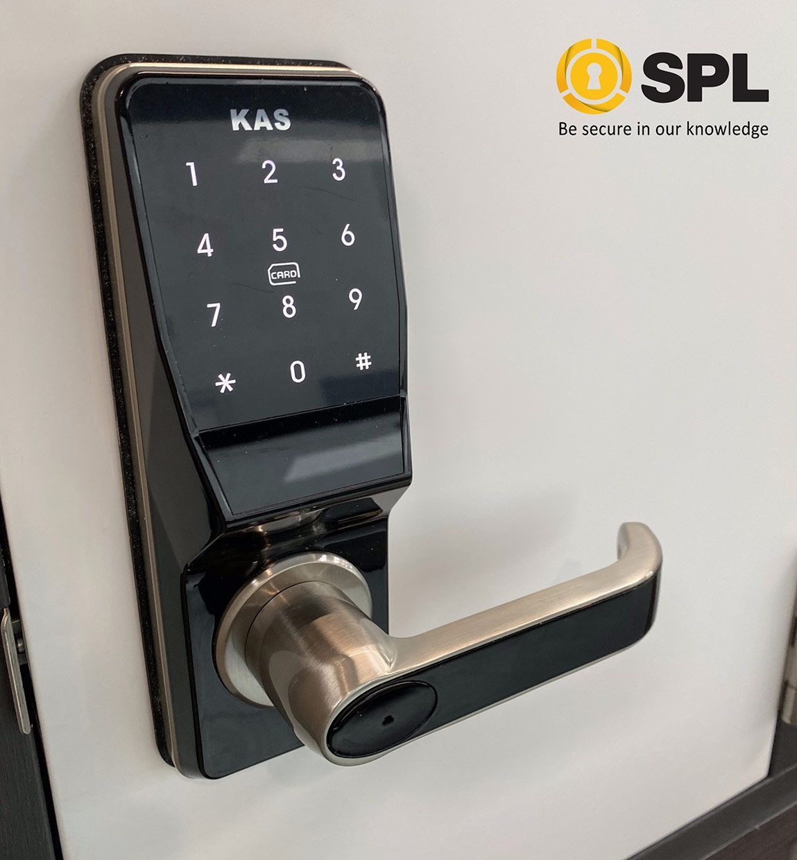 A Close Up of a Door Lock With a Keypad on It — SPL Security Solutions In Pacific Pines, QLD