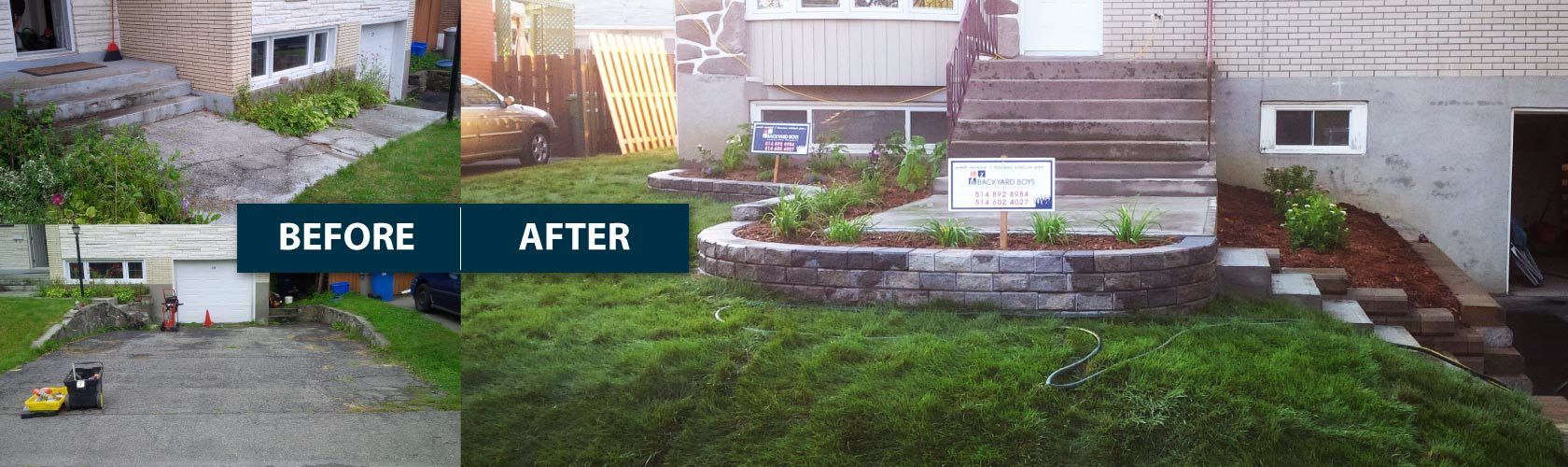 before and after of landscaping job