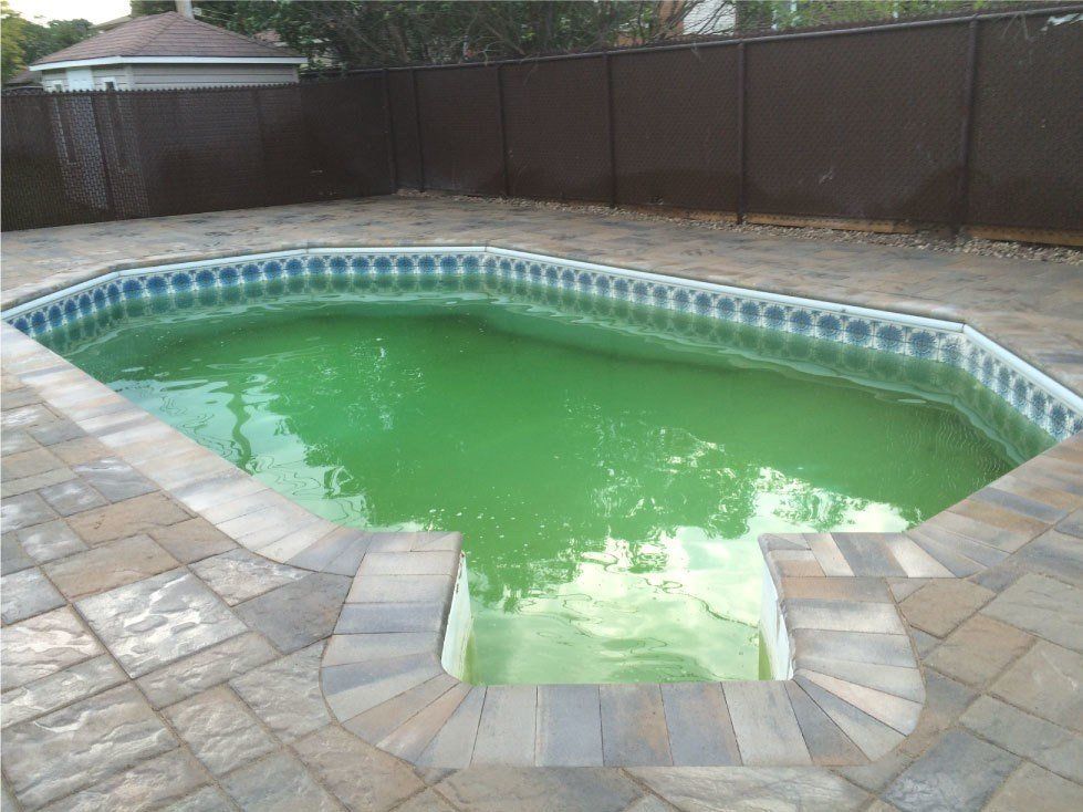 grey unistone surrounding pool