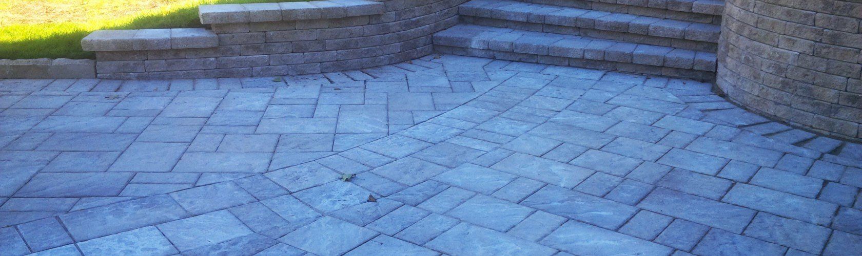 unistone parking lot in the shade