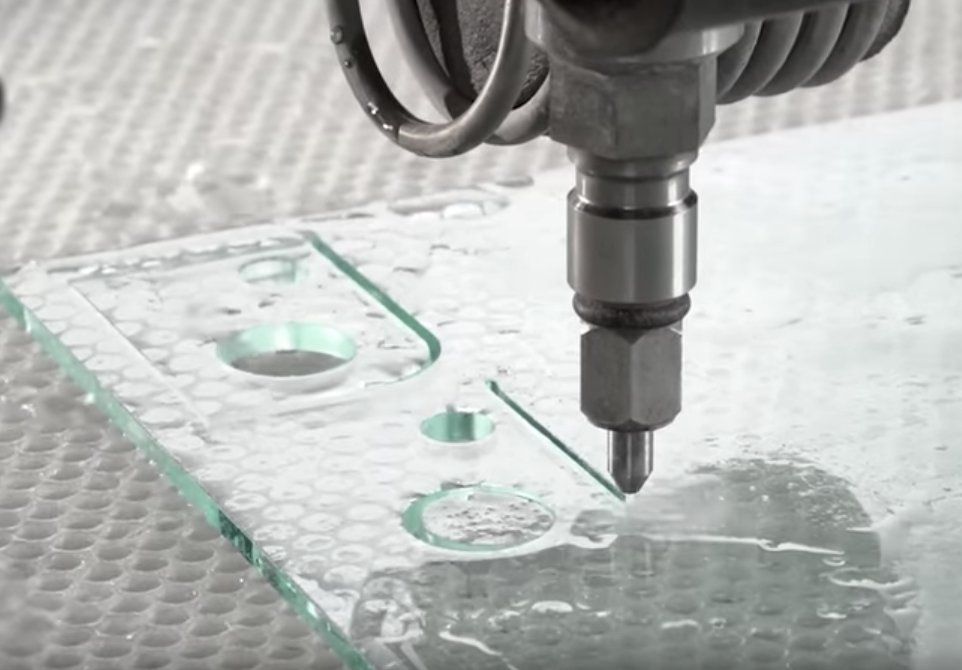 water jet cutting glass