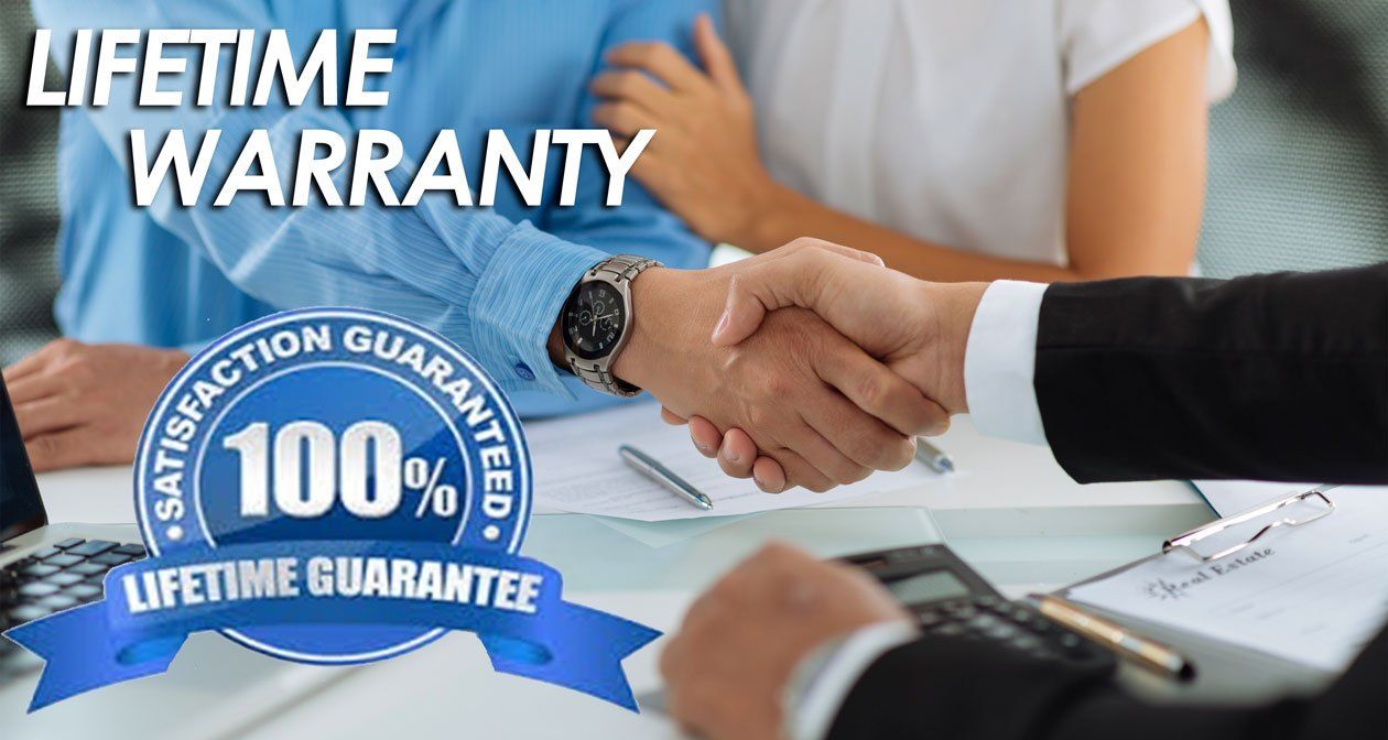 lifetime warranty with 2 people shaking hands