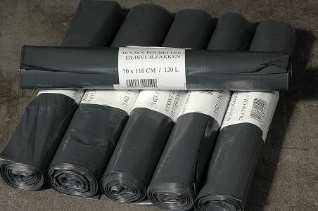 Afvalzakken grijs 130 lt, grijze vuilzakken, 51020, grote vuilzakken, Pama
