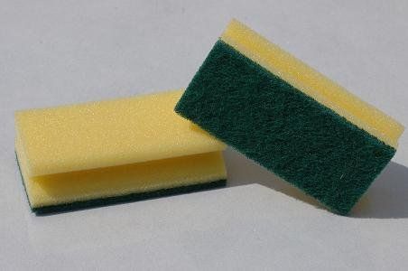 panneschuurder, 141, schuurspons, spons geel met groen, spons met goede grip