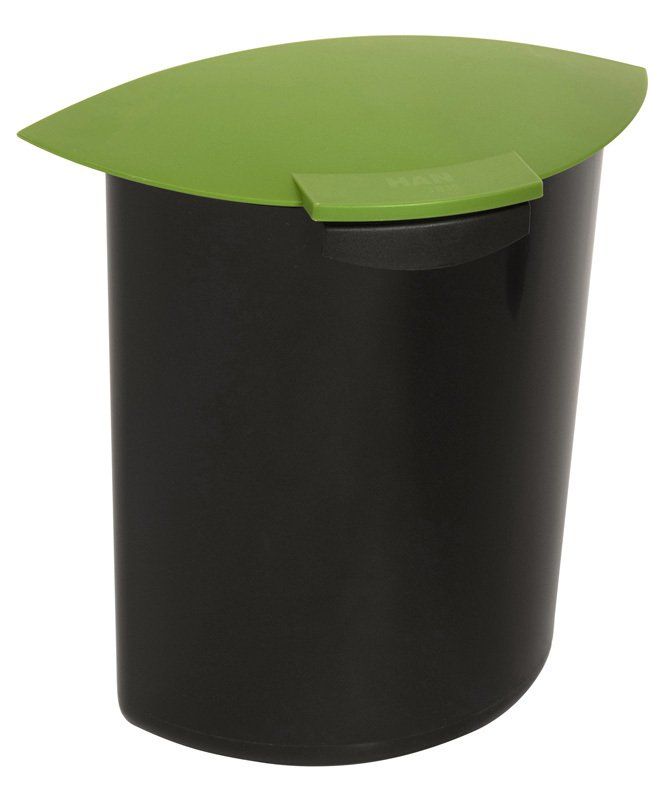 inzet vuilbak, verdeelstuk voor vuilbak, inzetstuk met groen deksel voor afvalemmer, 201838G