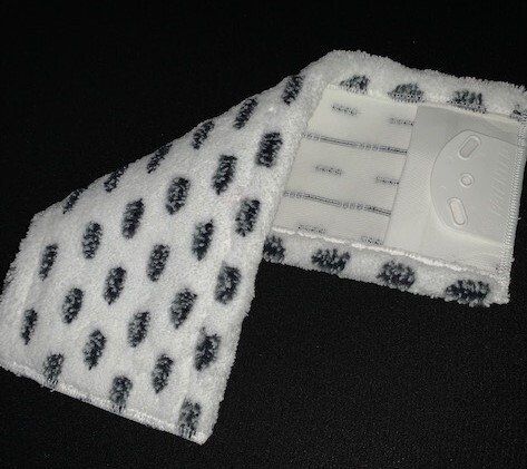 Klepmop pixel, mop met flaps, KPX40, microvezelmop, mop met zwarte vlekken