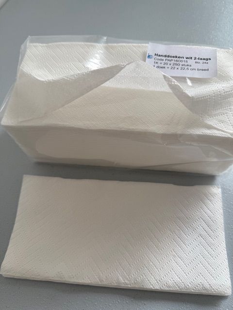Witte handdoeken, wegwerphanddoeken, Pama, PAP160015, handdoeken zonder dispenser, handdoeken in plastic pak,