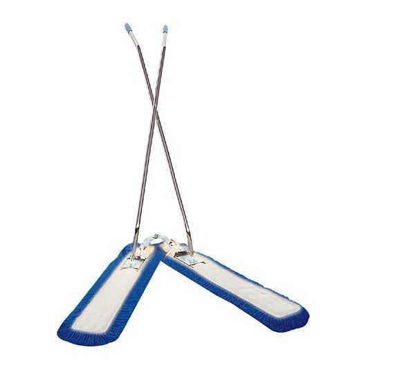 schaarmopper, V-mopper, mop met blauwe doeken, 41005
