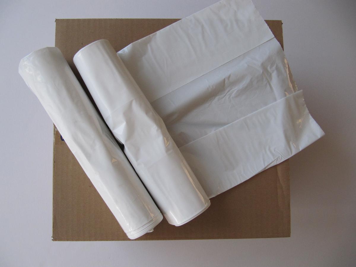 Afvalzakken wit 30 lt, vuilzakken wit, vuilzakjes wit, lange smalle vuilzakken, 288010, Pama