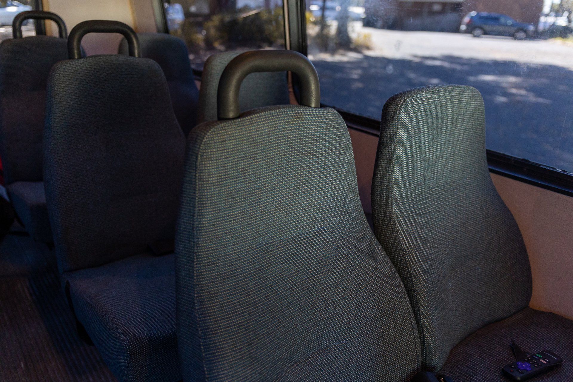 black matte bus interior