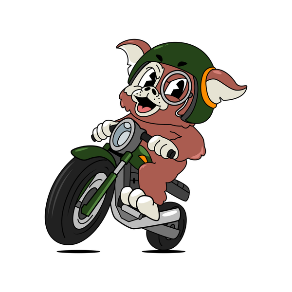 Gremlin on a motorcycle