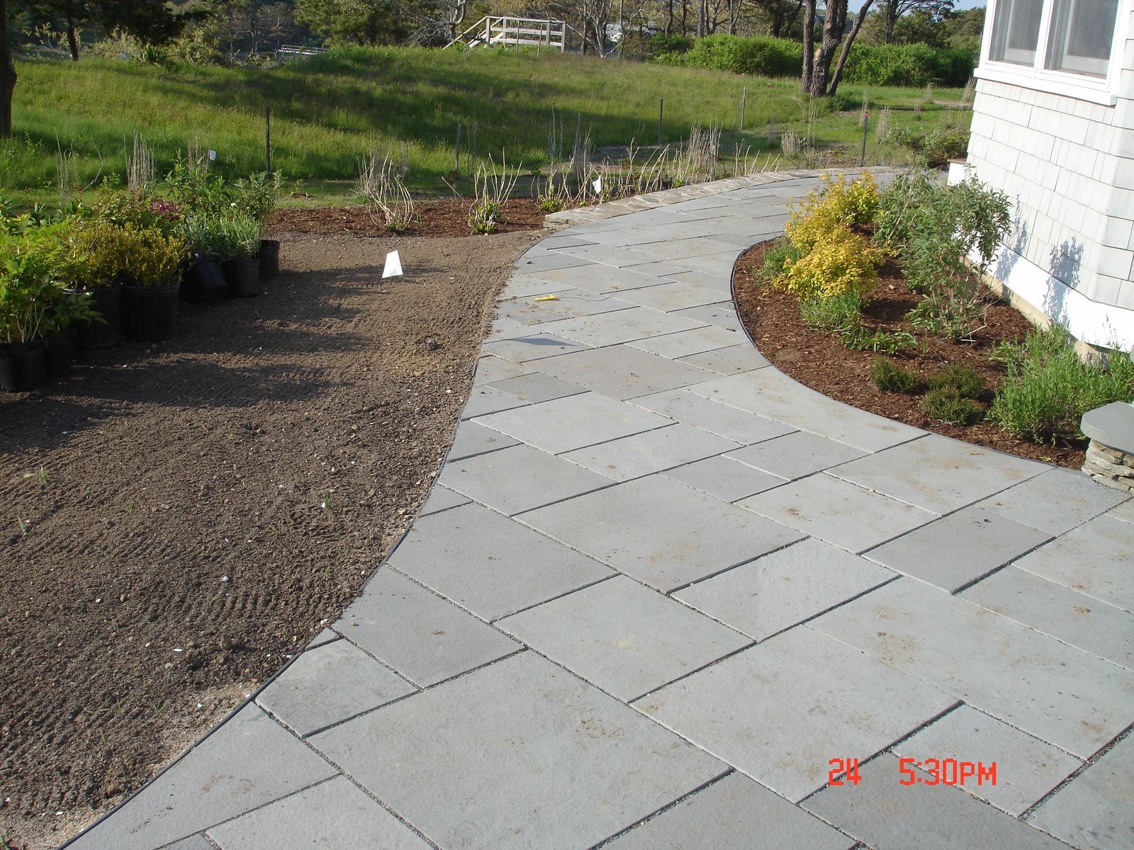 A picture of a walkway taken at 4:30 pm