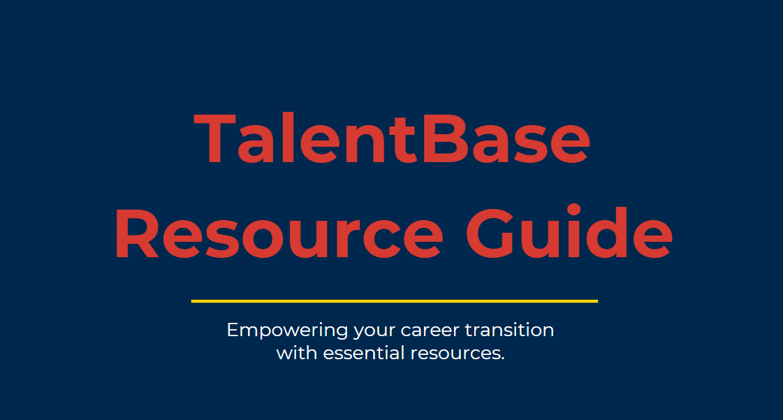 A blue background with the words talentbase resource guide on it.