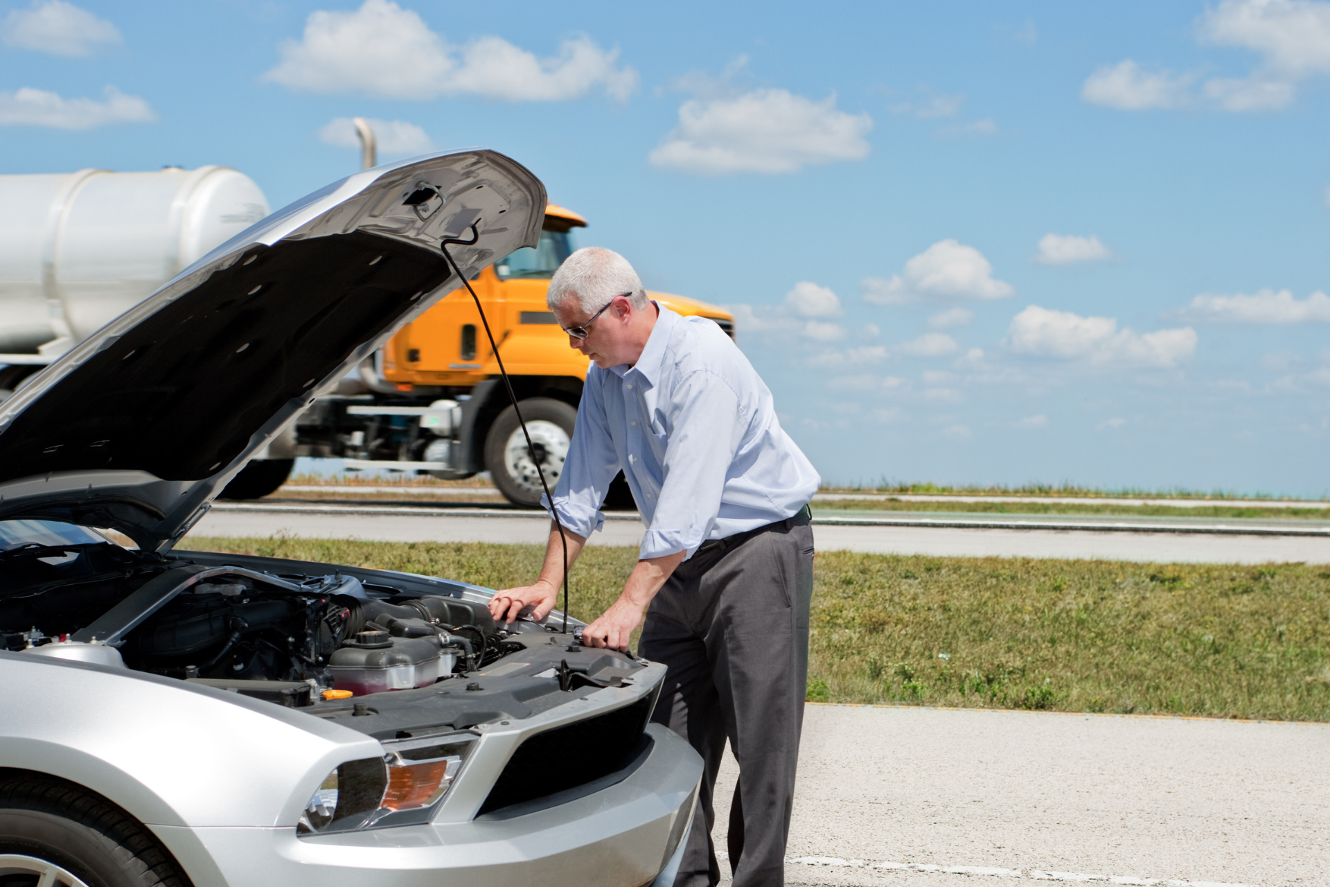 Car Breaks Down on the Highway