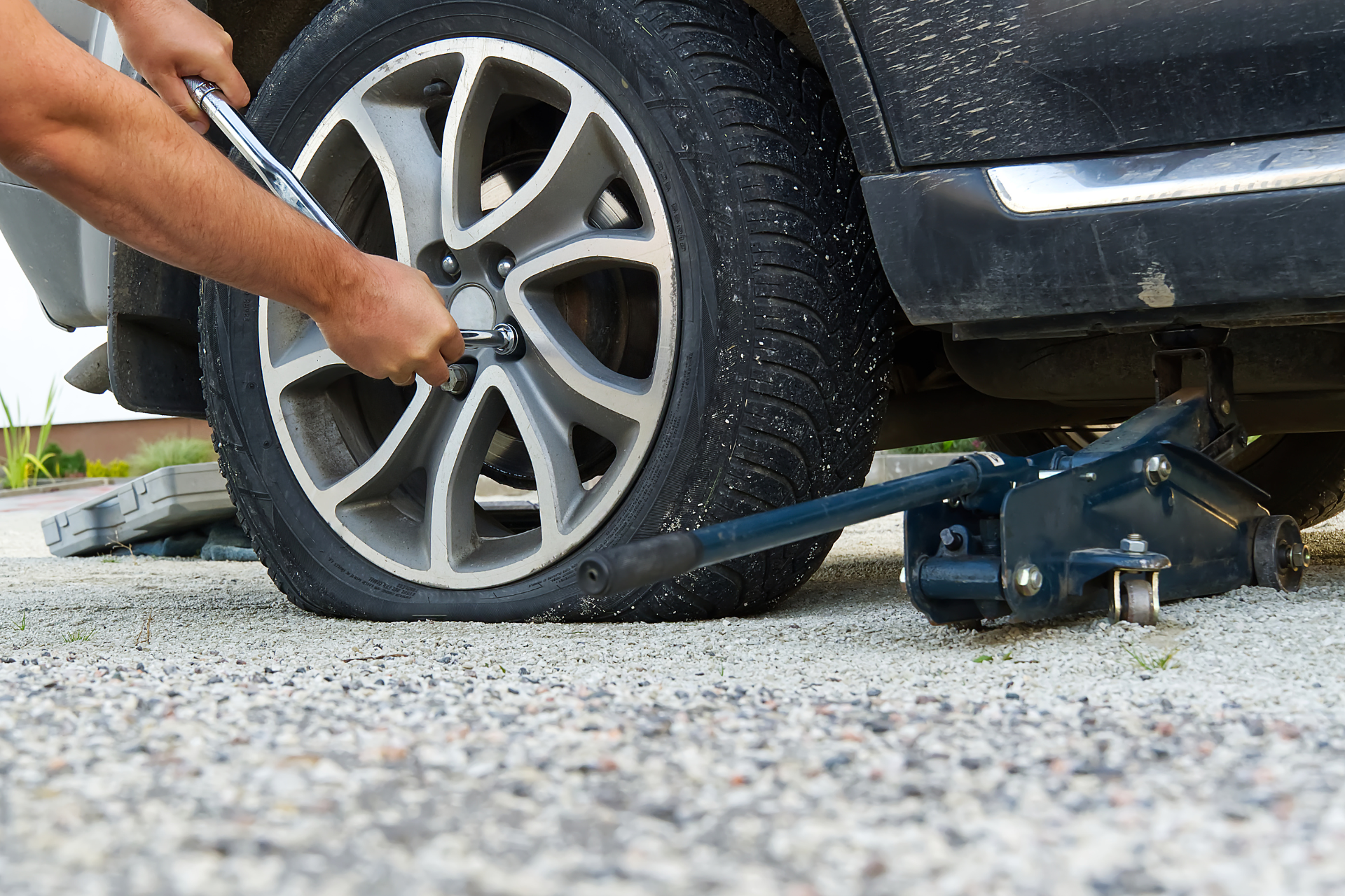 Changing a Flat Tire on the Roadside